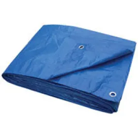 ProSource Tarpaulin, 10 ft L, 8 ft W, 3.5 mil Thick, Polyethylene, Blue