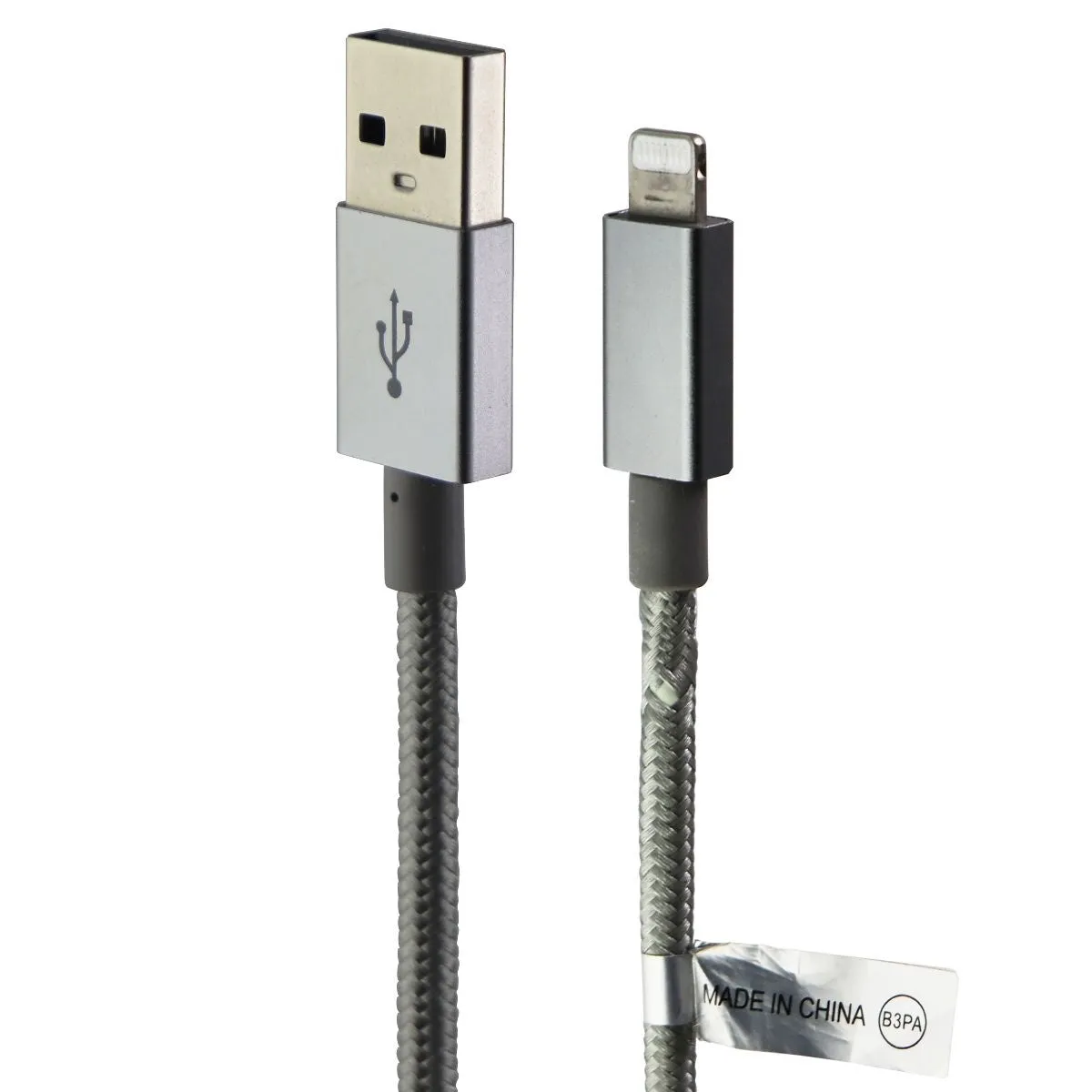 PureGear (10-Foot) Braided Lightning 8-Pin to USB Charge/Sync Cable - Silver