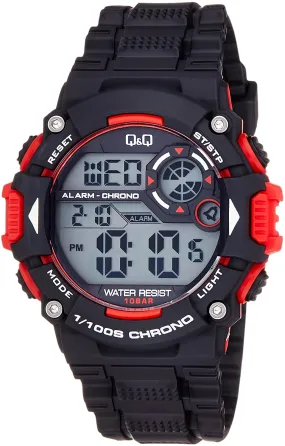 Q&Q Gents Black & Red Digital Watch