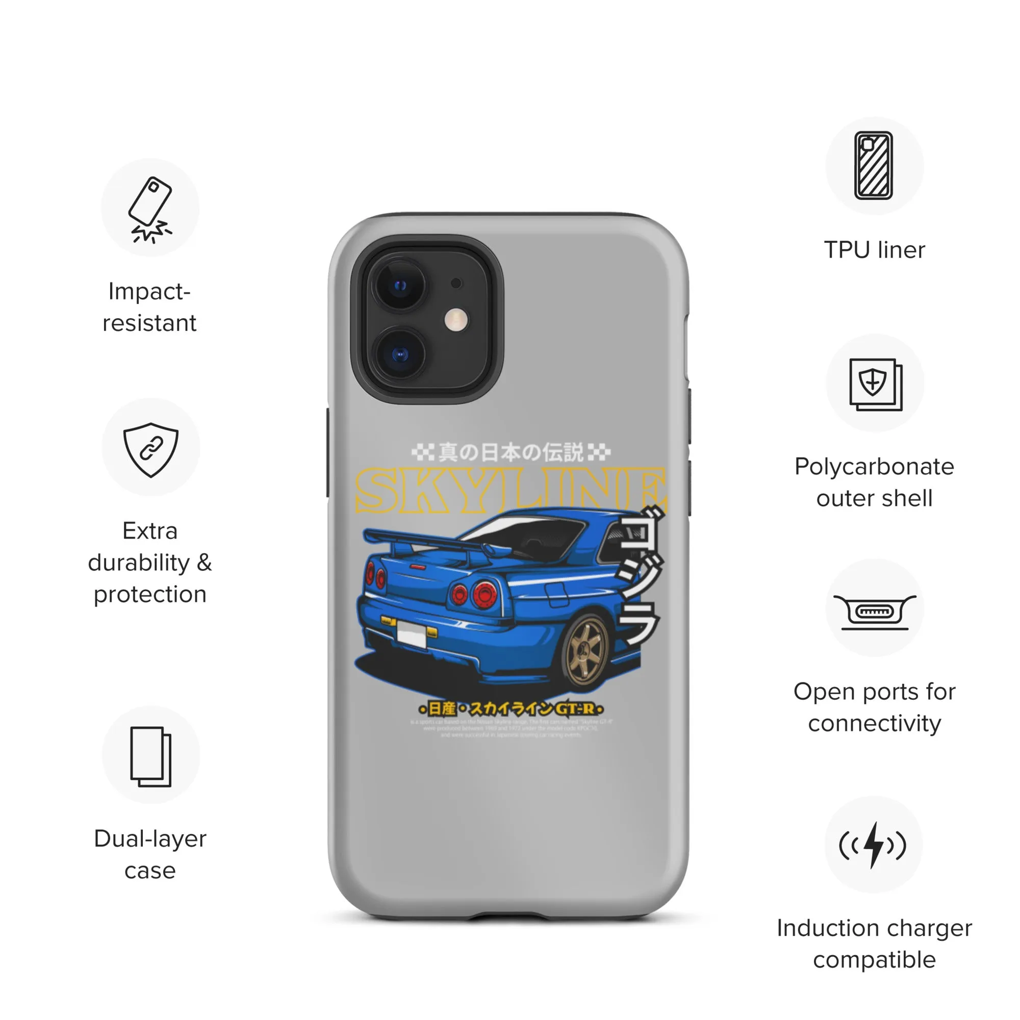 R34 Skyline Artwork Car Culture iPhone Case