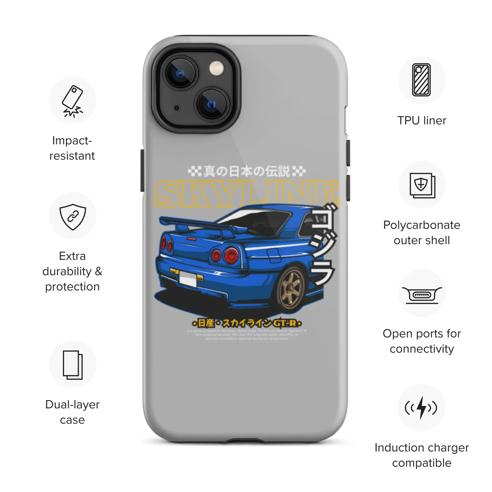 R34 Skyline Artwork Car Culture iPhone Case