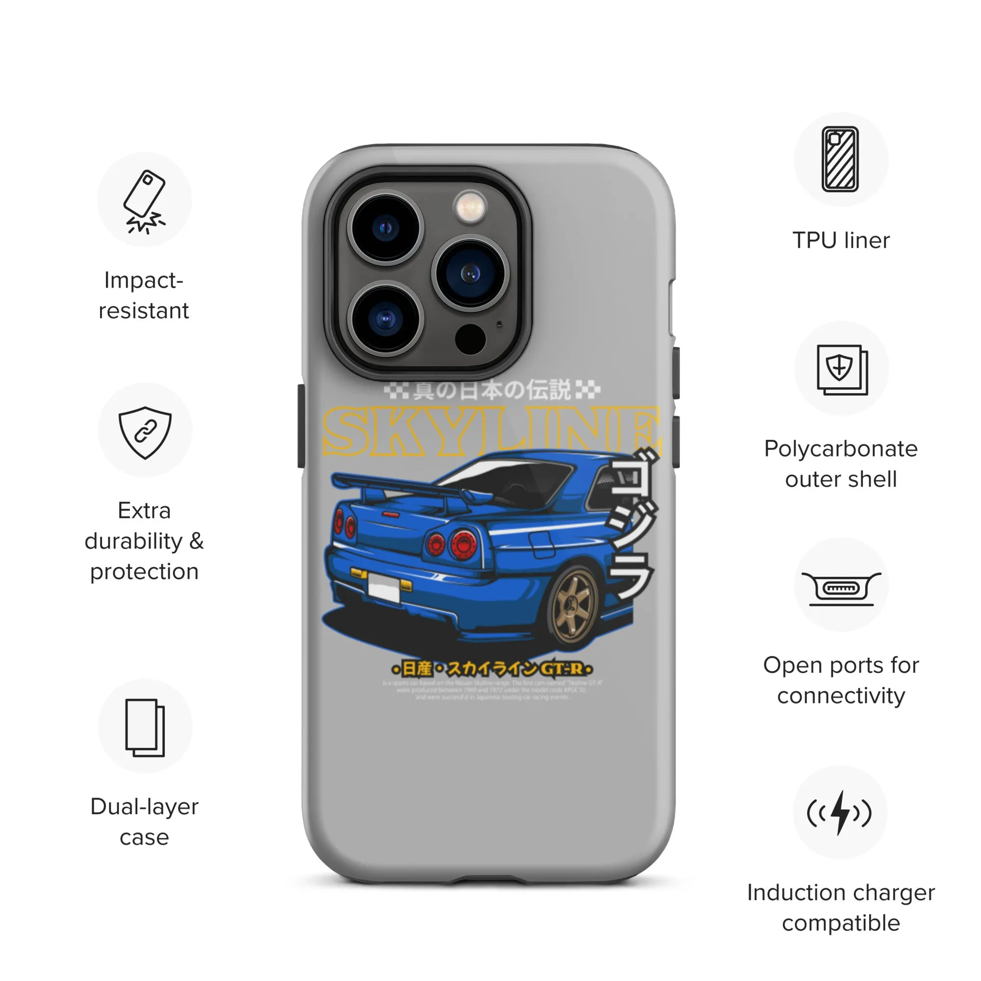 R34 Skyline Artwork Car Culture iPhone Case