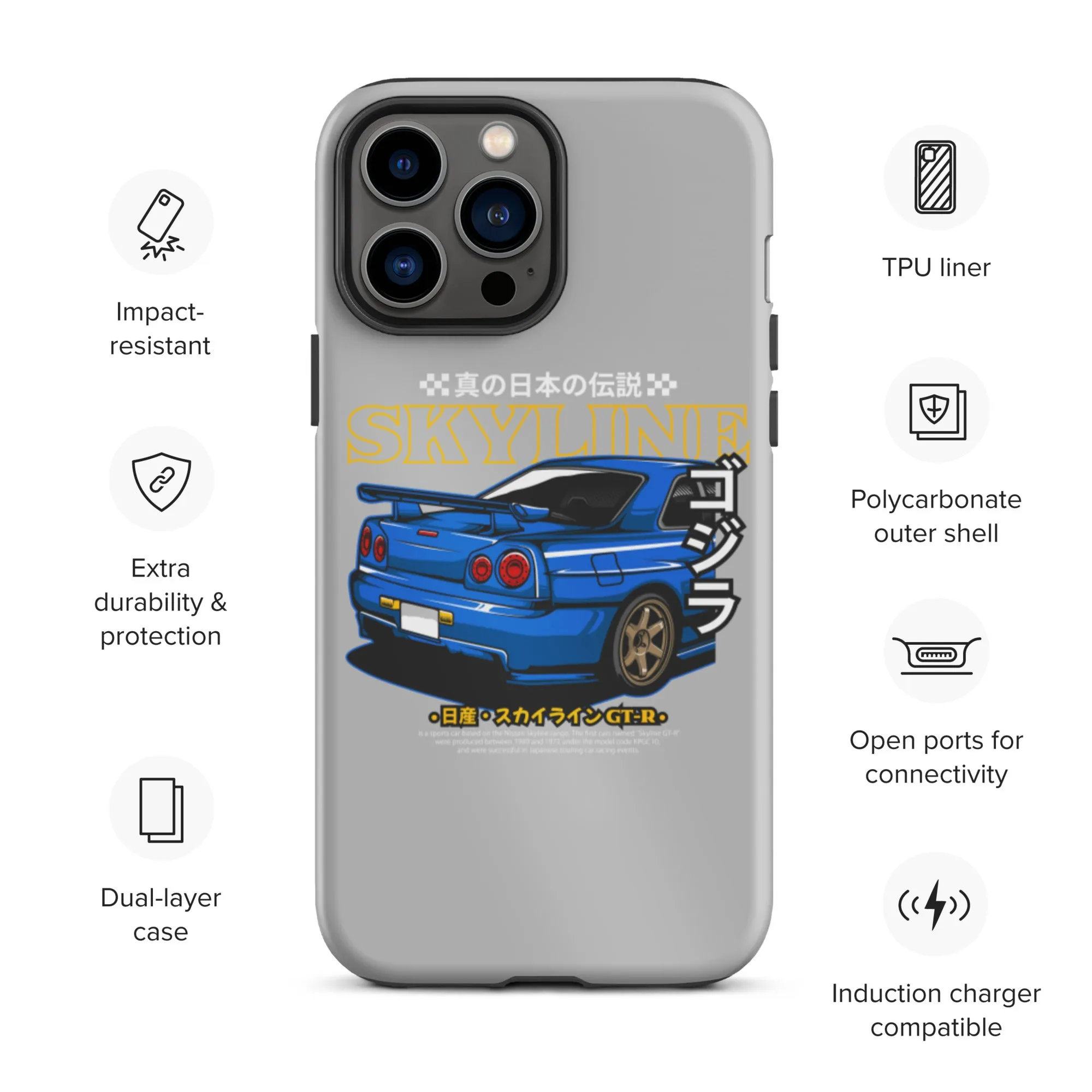 R34 Skyline Artwork Car Culture iPhone Case