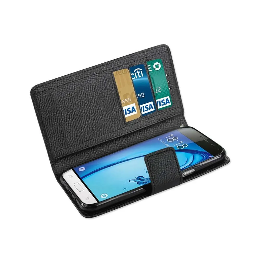 Reiko REIKO SAMSUNG GALAXY J7 3-IN-1 WALLET CASE IN BLACK