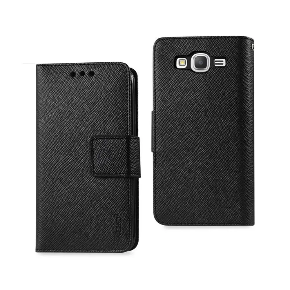 Reiko REIKO SAMSUNG GALAXY J7 3-IN-1 WALLET CASE IN BLACK