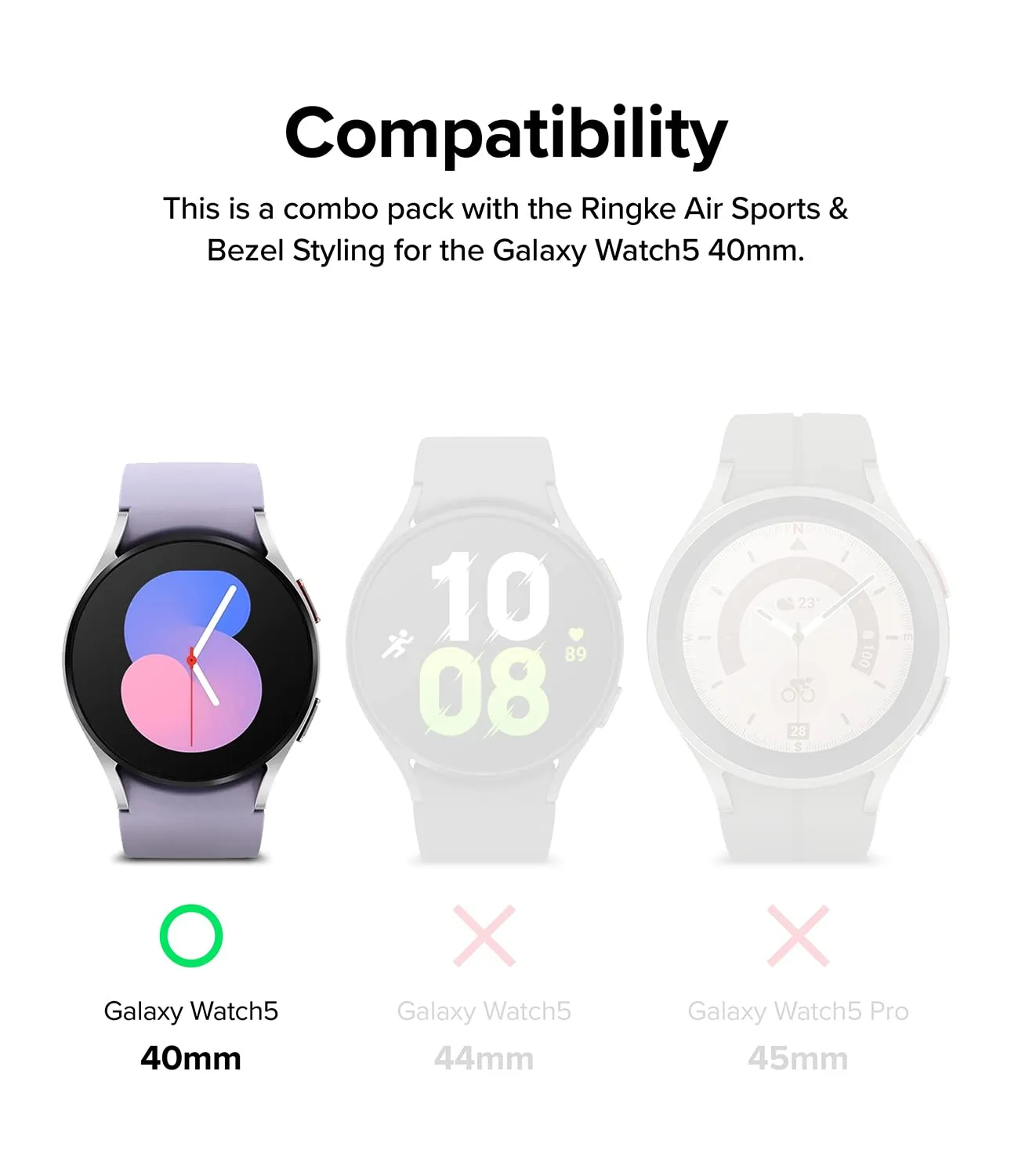 Samsung Galaxy Watch 5 40mm | Air Sports Bezel Combo Pack| Black   40-12