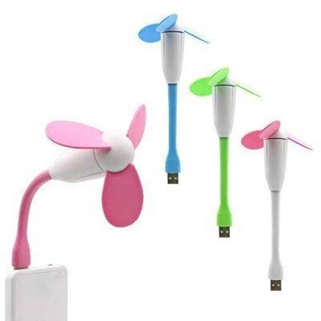 SelfieSeven USBFL Mini Portable & Flexible USB Fan   LED Light Lamp for Laptop/Desktop/Powerbank/All Mobile (USB Light   USB Fan) ,-01 Piece/Flexible and Portable - Assorted