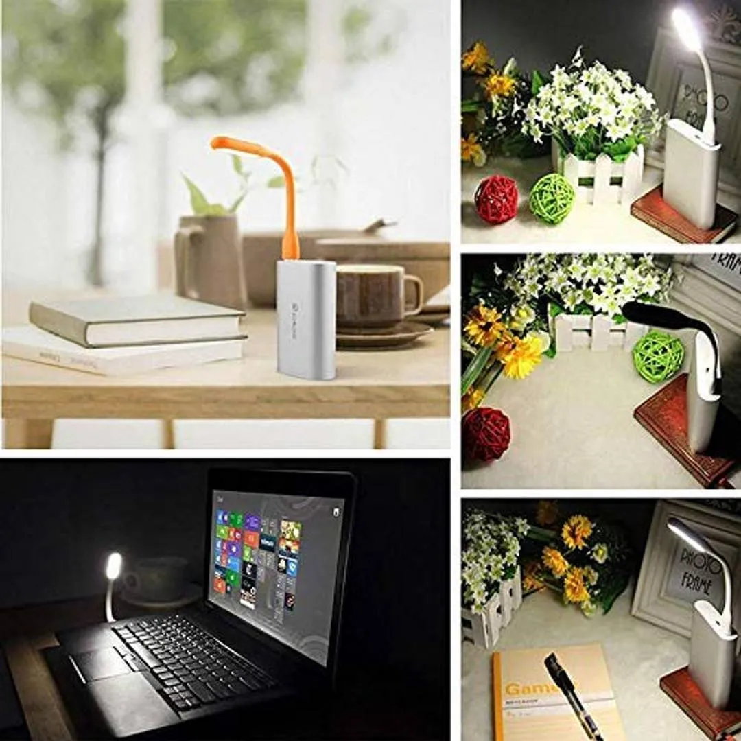 SelfieSeven USBFL Mini Portable & Flexible USB Fan   LED Light Lamp for Laptop/Desktop/Powerbank/All Mobile (USB Light   USB Fan) ,-01 Piece/Flexible and Portable - Assorted