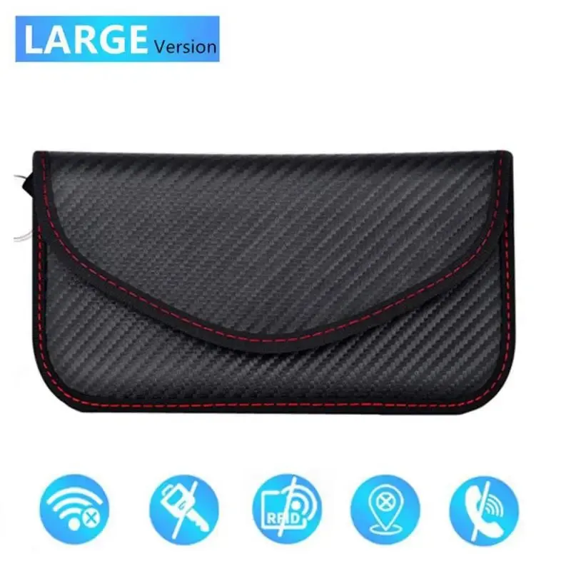 Signal Blocking Faraday Case For Car Key Cell Phone Car Keys Remote Control Shielding Bag Anti-Radiation Signal Shielding Pouch