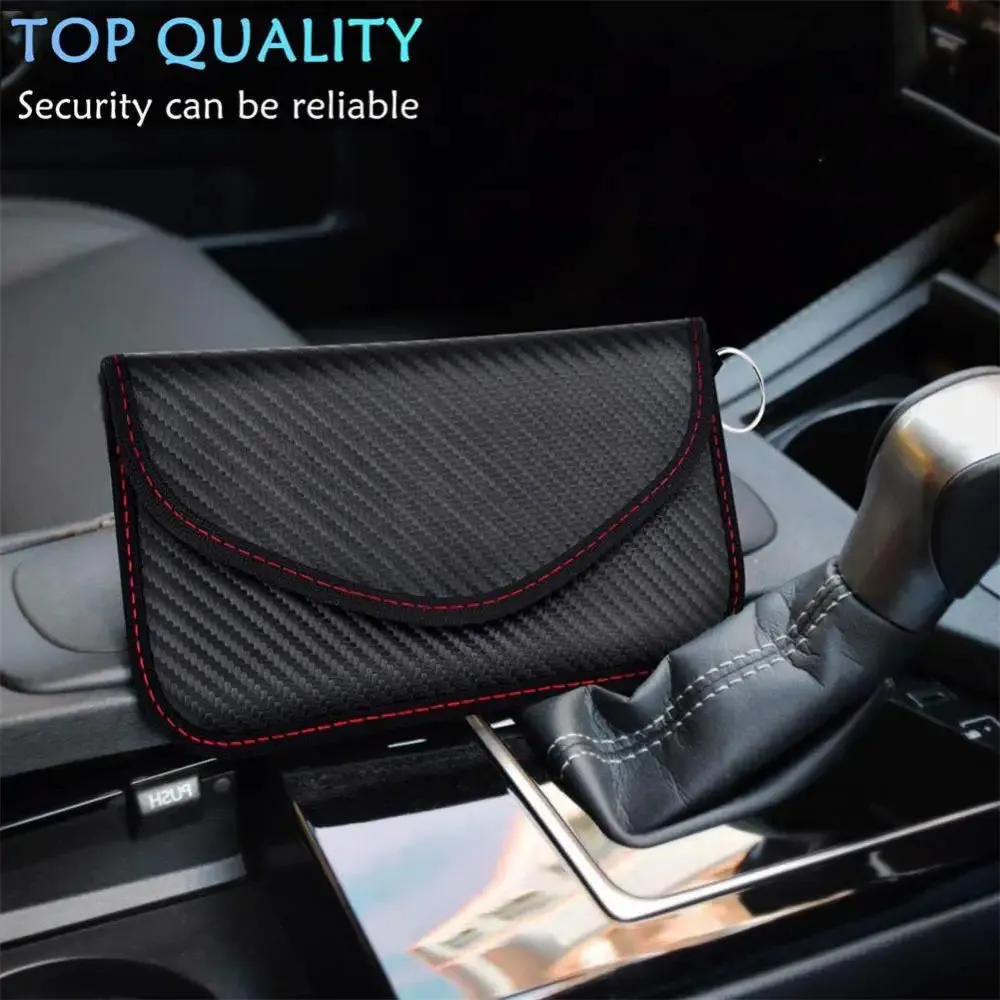 Signal Blocking Faraday Case For Car Key Cell Phone Car Keys Remote Control Shielding Bag Anti-Radiation Signal Shielding Pouch