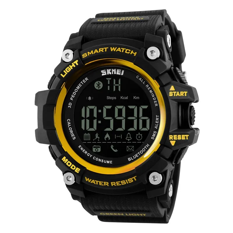 SKMEI Outdoor Sport Smart Watch Men Bluetooth Multifunction Fitness Watches 5Bar Waterproof Digital Watch reloj hombre 1227/1384