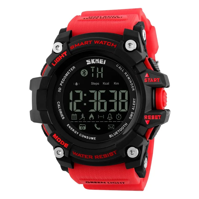 SKMEI Outdoor Sport Smart Watch Men Bluetooth Multifunction Fitness Watches 5Bar Waterproof Digital Watch reloj hombre 1227/1384