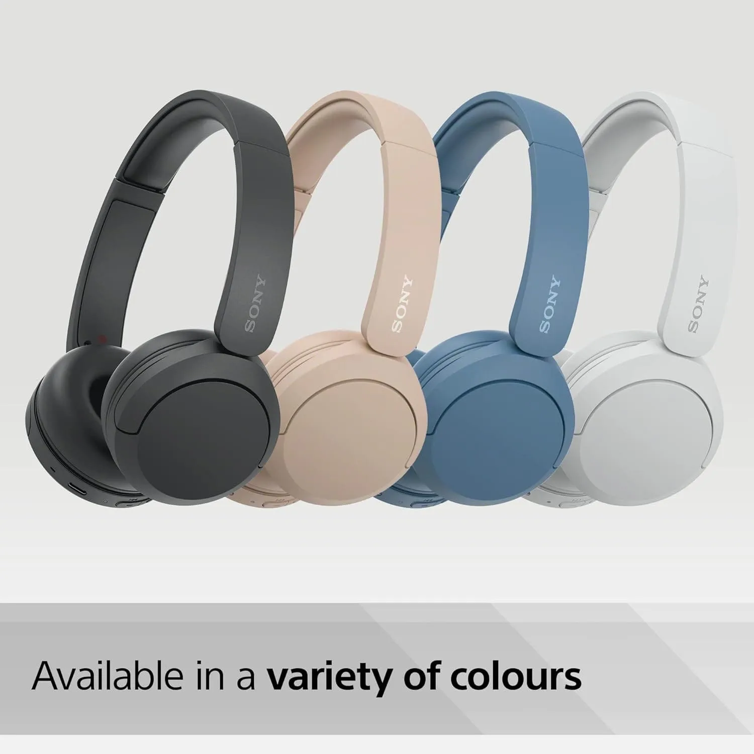 Sony WH-CH520 Wireless Bluetooth Headphones, On-Ear, 50-Hour Battery with Quick Charge - White