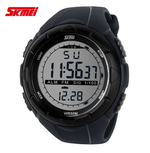 Sports Military Watches LED Digital Man Brand Watch, 5ATM Dive Swim Dress Fashion Outdoor Men Boys Wristwatches