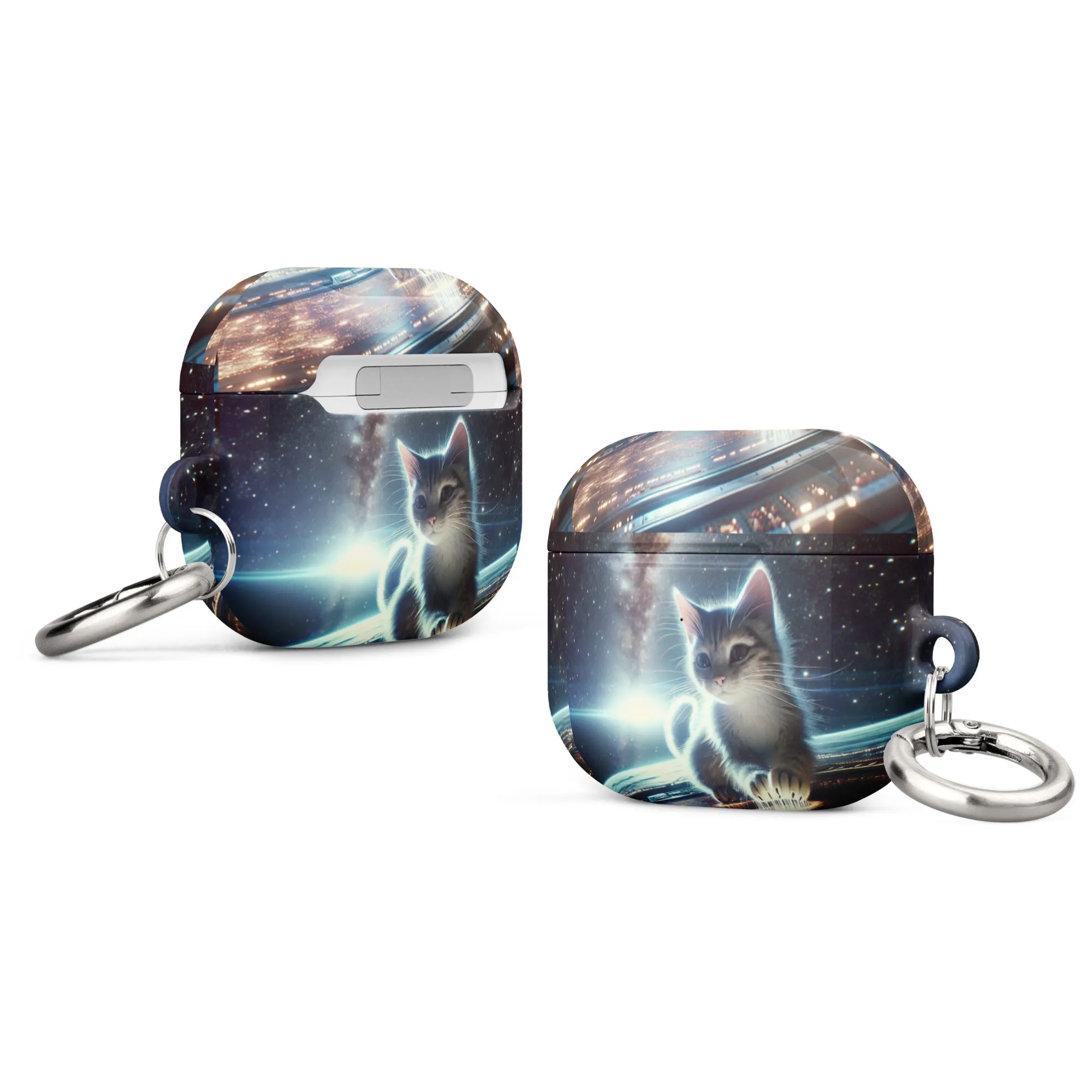 Stellar Kitten AirPods® Case | Impact-Absorbing Polycarbonate | Metal Carabiner | Scratch & Drop Protection