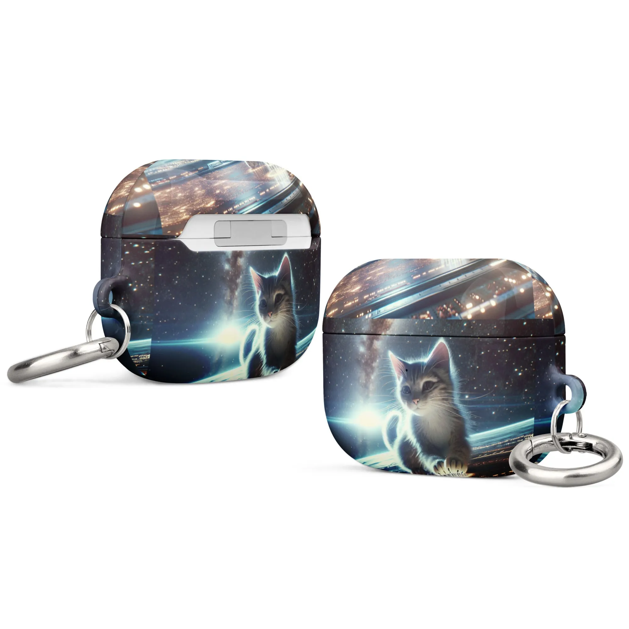 Stellar Kitten AirPods® Case | Impact-Absorbing Polycarbonate | Metal Carabiner | Scratch & Drop Protection