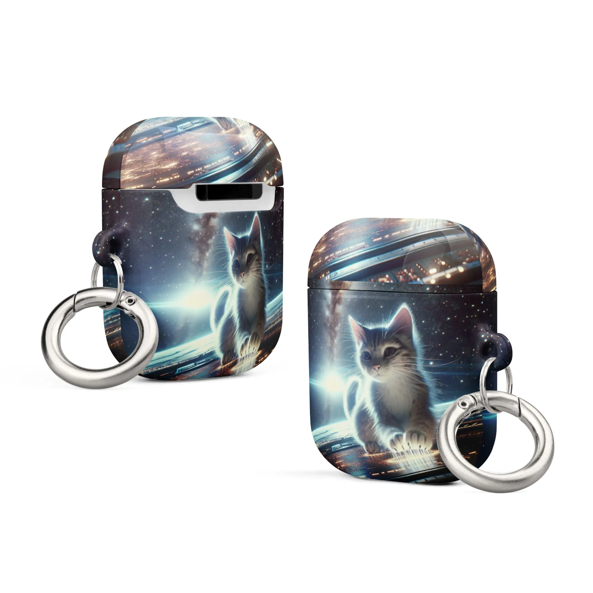 Stellar Kitten AirPods® Case | Impact-Absorbing Polycarbonate | Metal Carabiner | Scratch & Drop Protection