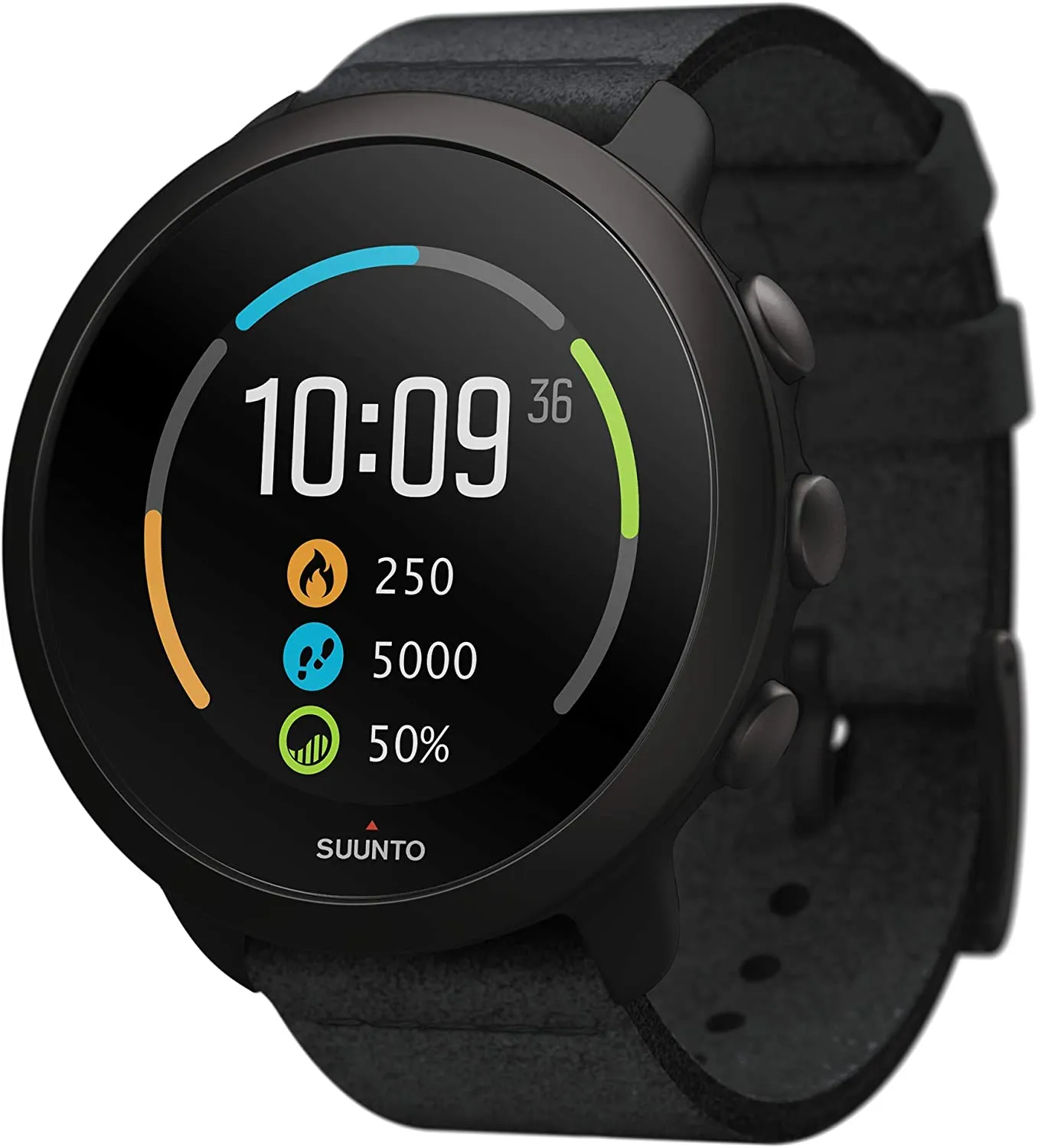 Suunto 3 All Black Durable Sports GPS Watch with Adaptive Training Guidance (SS050617000)