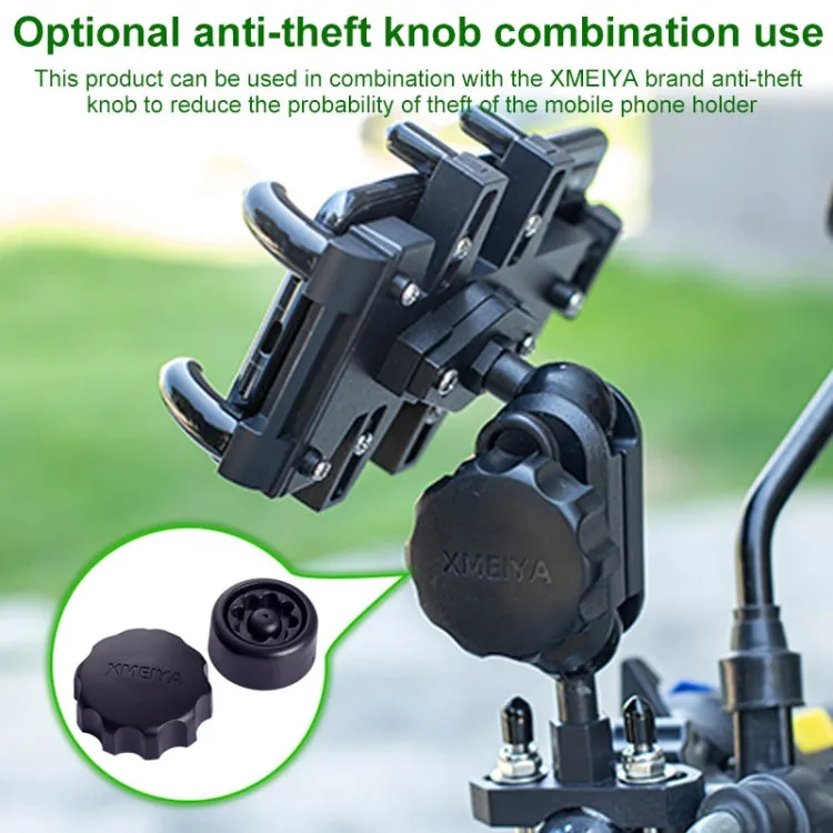 Tilt Rearview Mirror Screw Hole Ball-Head Motorcycle Multi-function Eight-jaw Aluminum Phone Navigation Holder Bracket with Anti-theft Knobs