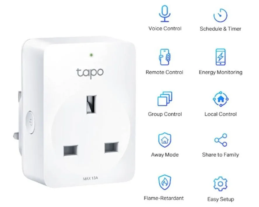 TP-Link Tapo P110 Mini Smart Wi-Fi Wireless Power Socket Plug Energy Monitoring with Remote Control & Schedule (2件裝)