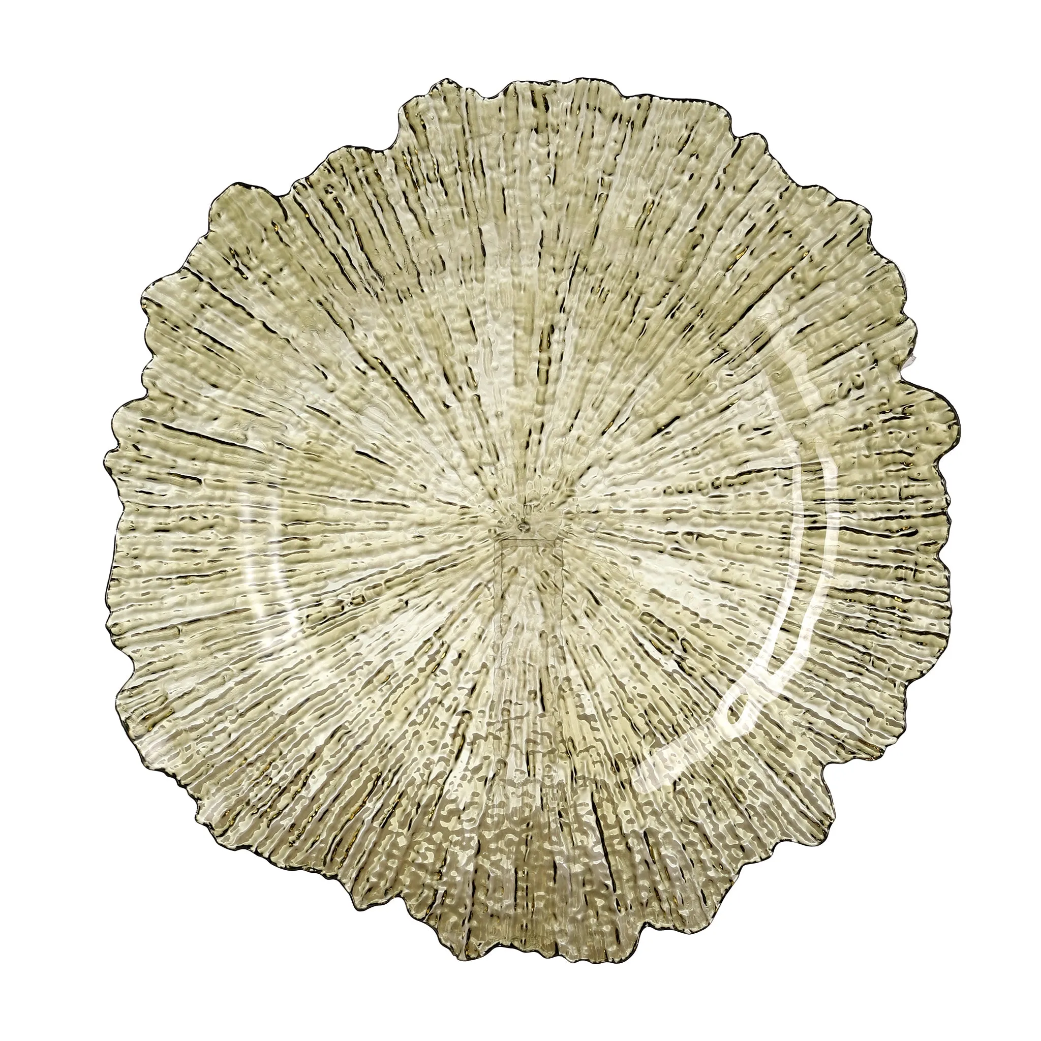 Transparent Reef Plastic Charger Plate - Olive Green