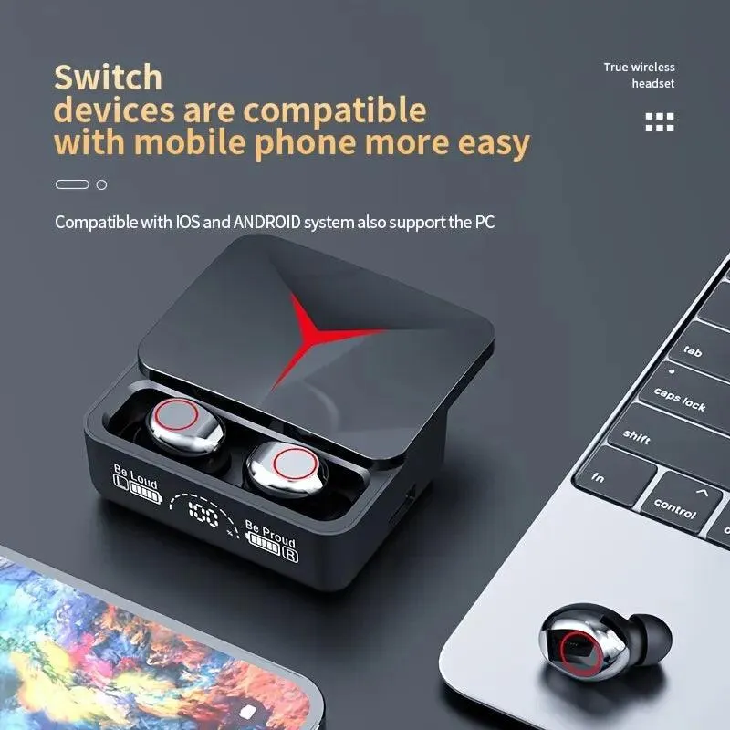 TWS M90 Wireless Headphones Sliding Cover Bluetooth 5.3 Sport Earbuds