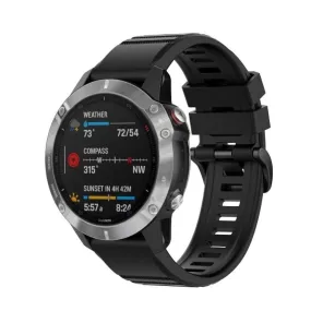 Universal Garmin 22mm QuickFit Riflet Silikone Rem - Sort