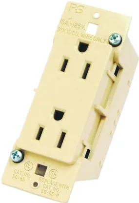 US Hardware E-102C Receptacle, 125 V, 15 A, 2-Pole, Ivory :CD: QUANTITY: 1