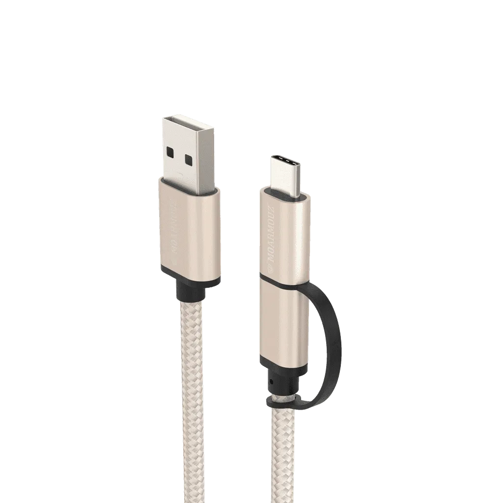 USB-C & micro USB Sync n Charge 2 in 1 Cable