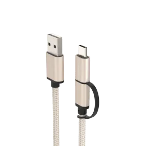 USB-C & micro USB Sync n Charge 2 in 1 Cable