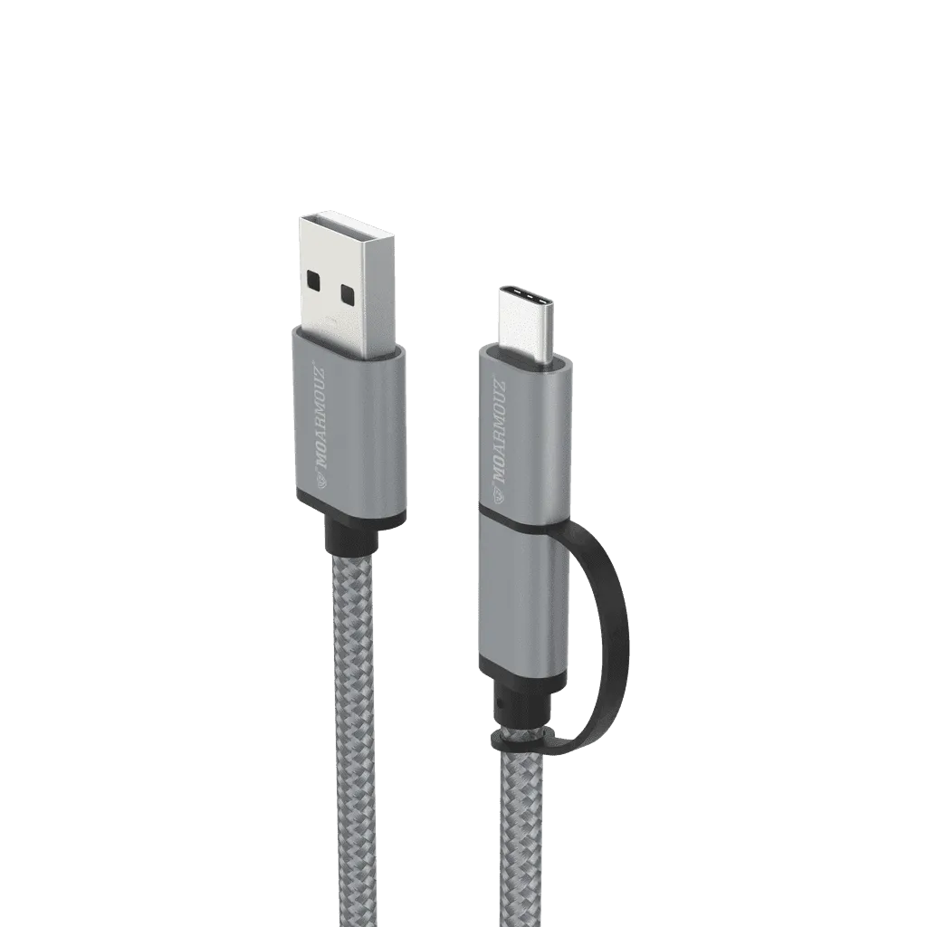 USB-C & micro USB Sync n Charge 2 in 1 Cable