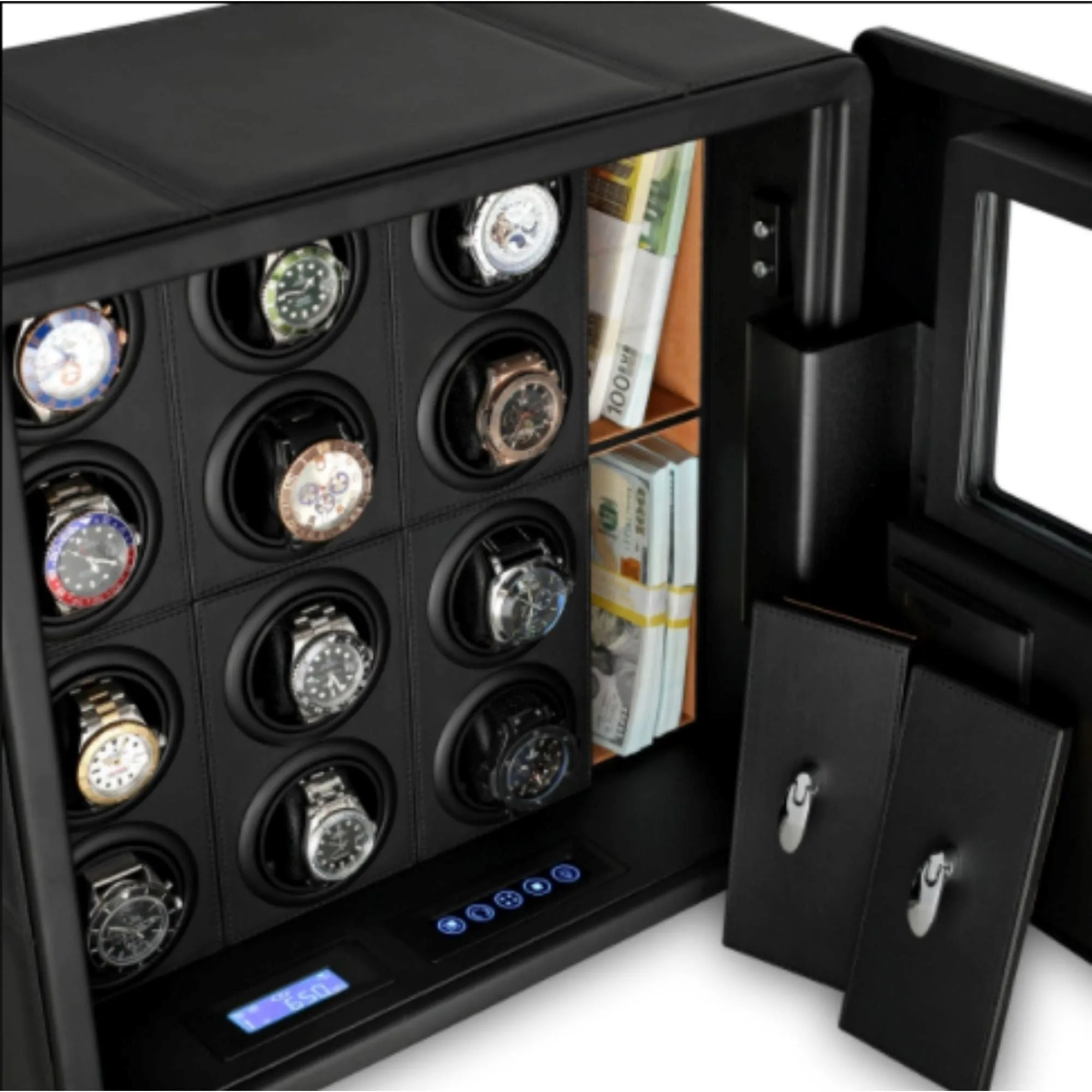 Vanguard Steel Watch Winder Security Safe with Digital Lock and Alarm