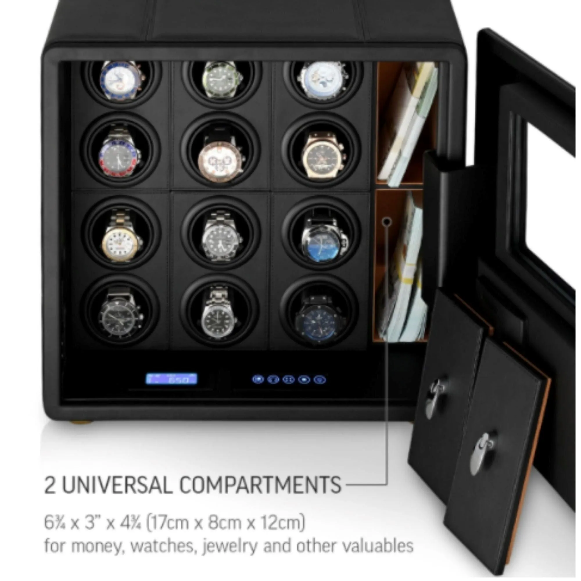 Vanguard Steel Watch Winder Security Safe with Digital Lock and Alarm