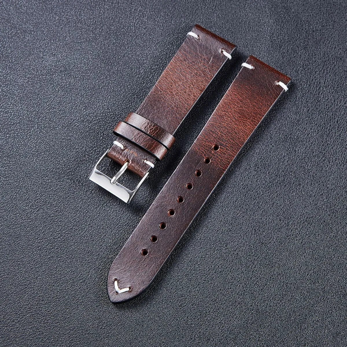 Vintage Oiled Leather Watch Straps Compatible with the 3Plus Vibe Smartwatch