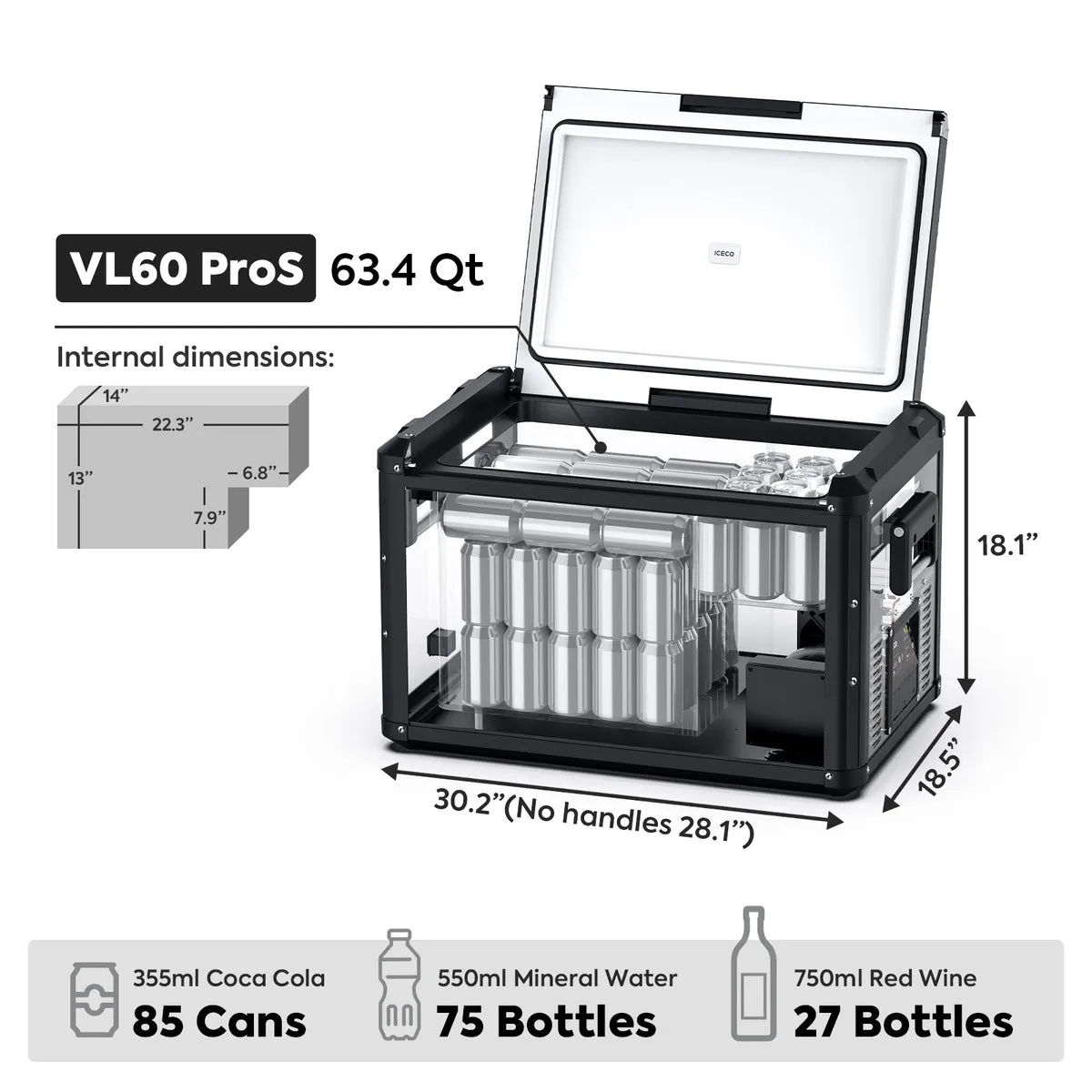 VL60ProS Single Zone Portable Fridge Electric Cooler | ICECO | 60 LT