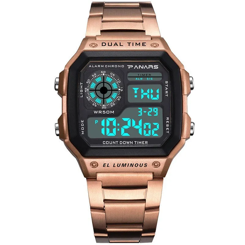 Waterproof Multifunctional Waterproof Sports Watch Square Fashion Electronic Watch