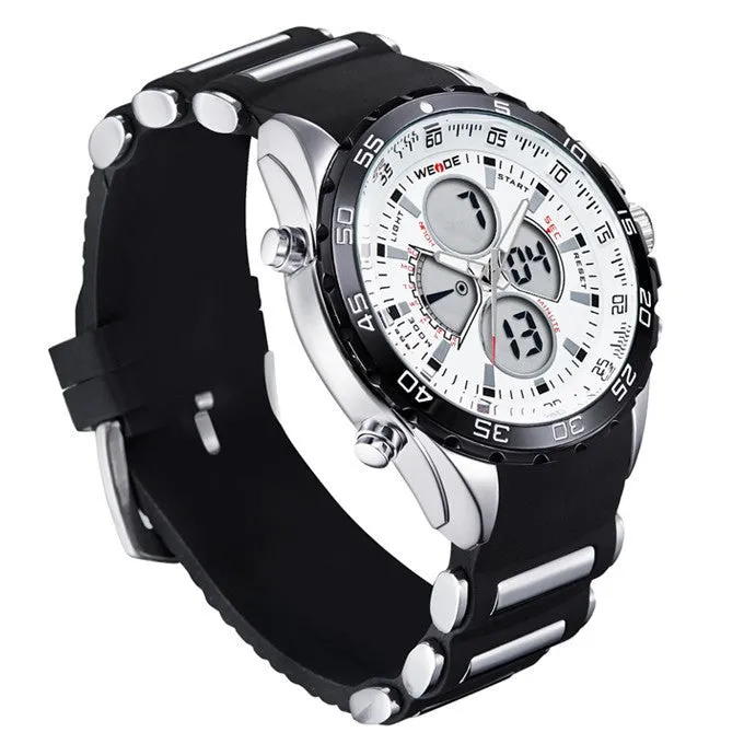 WEIDE Brand Luxury Sports Watches Men Quartz Digital Military Watch Multifunction LCD Display Outdoor Sports Dress Wristwatches