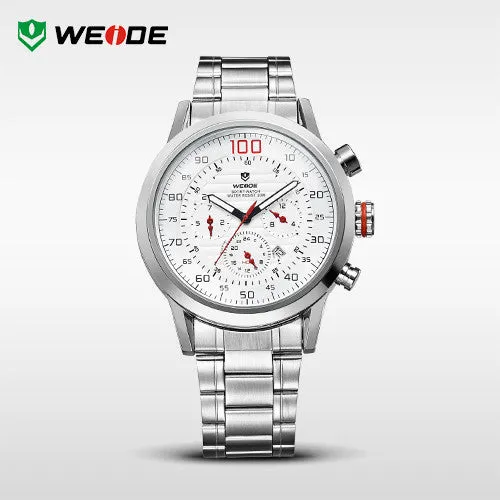 WEIDE Original Military Watches Waterproofed Men Full Steel Luxury Brand Quartz Watch Sports Watches