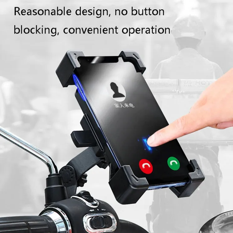 WHEEL UP Bicycle Automatic Bracket Motorcycle Mobile Phone Bicycle Navigation Rack(Upgrade-Rearview Mirror)