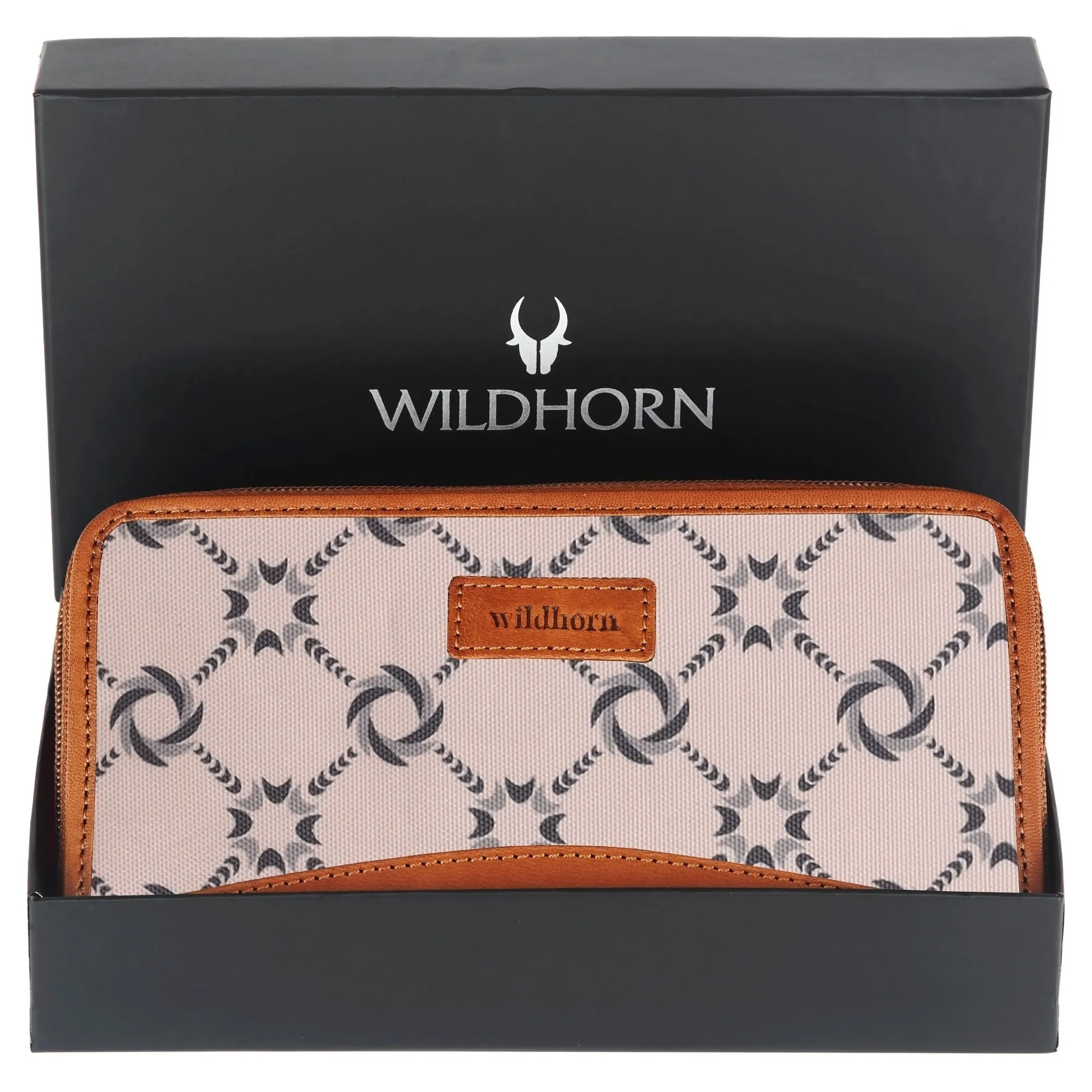 WildHorn Women's Canvas Wallet Clutch - Stylish, Spacious I Zip Around Wallet for Travel, Holds Cards, Phone, Cash