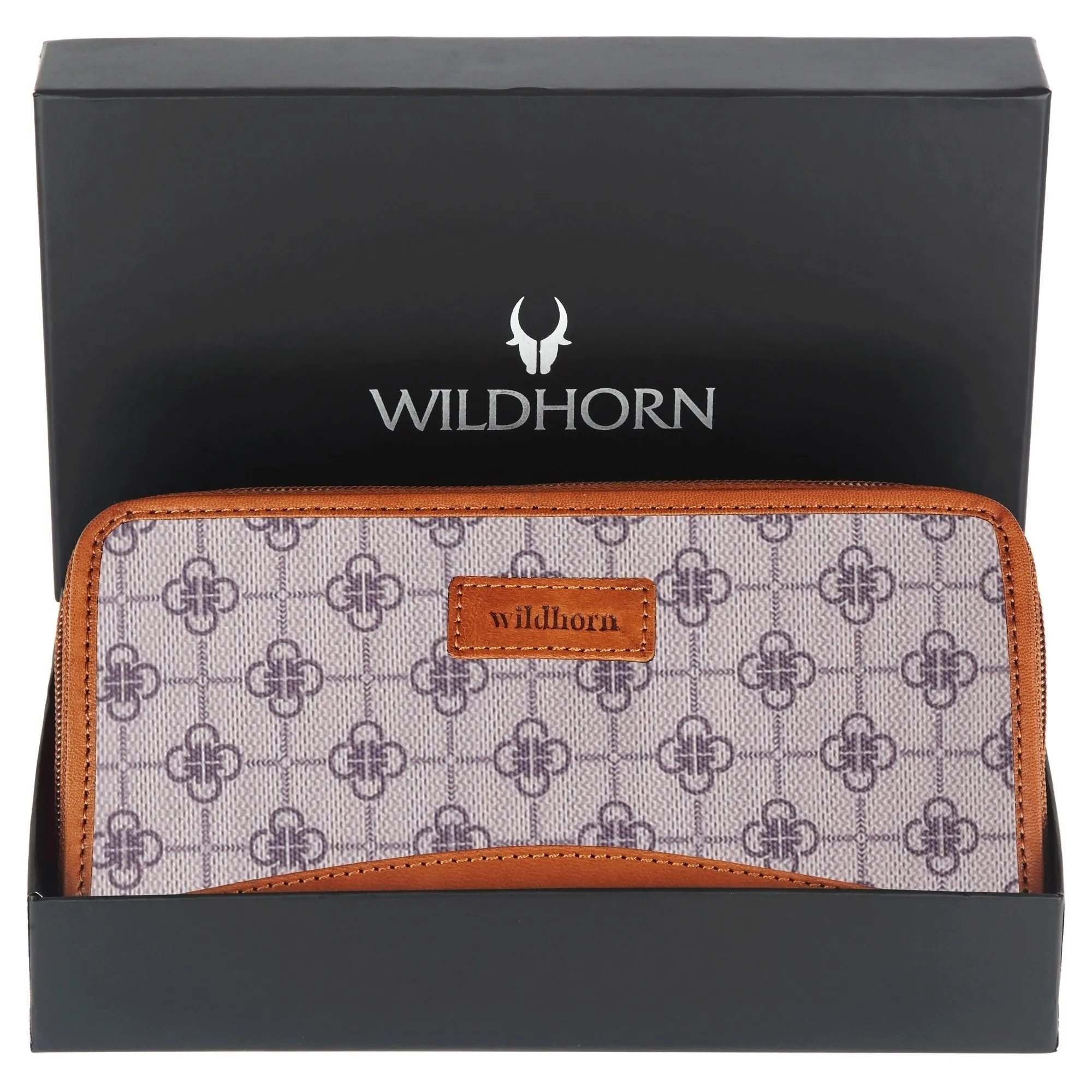 WildHorn Women's Canvas Wallet Clutch - Stylish, Spacious I Zip Around Wallet for Travel, Holds Cards, Phone, Cash