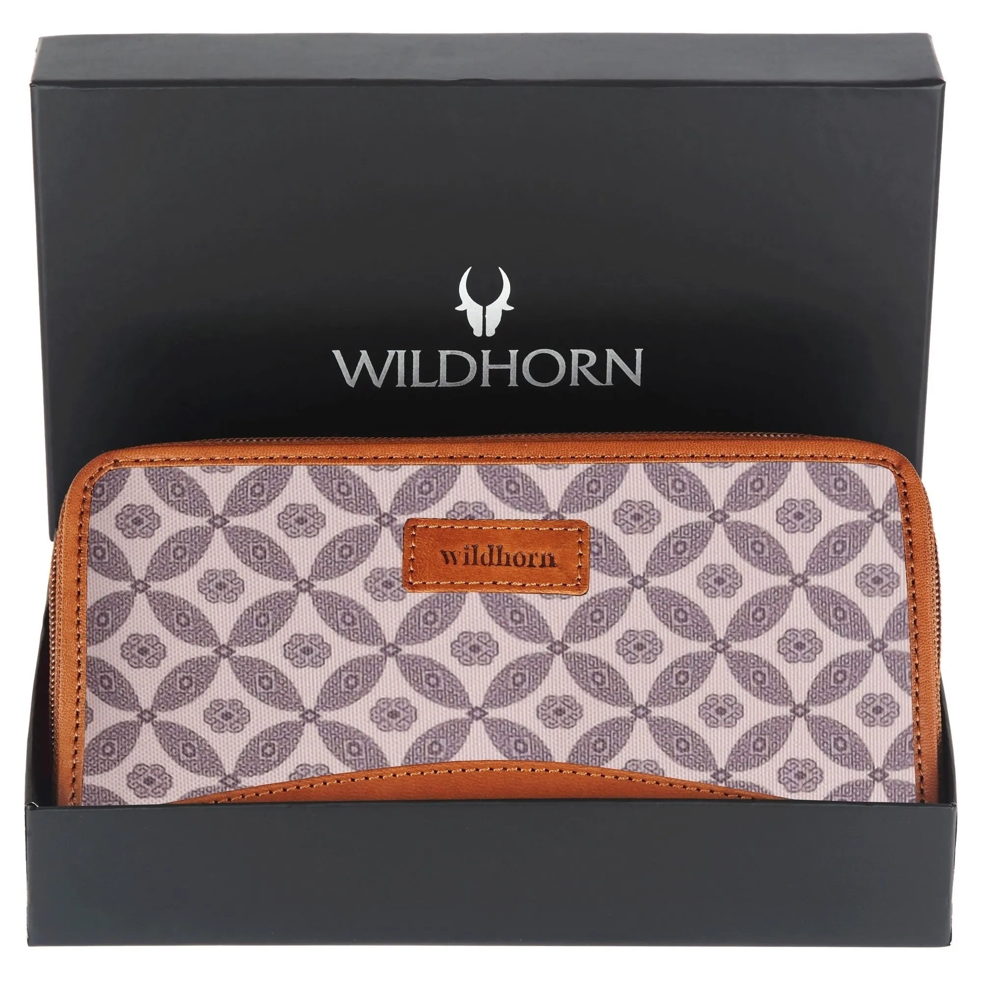 WildHorn Women's Canvas Wallet Clutch - Stylish, Spacious I Zip Around Wallet for Travel, Holds Cards, Phone, Cash