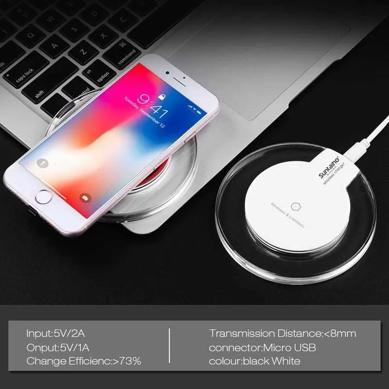 Wireless Charger For Samsung Galaxy & Iphone 8 / 8 Plus X