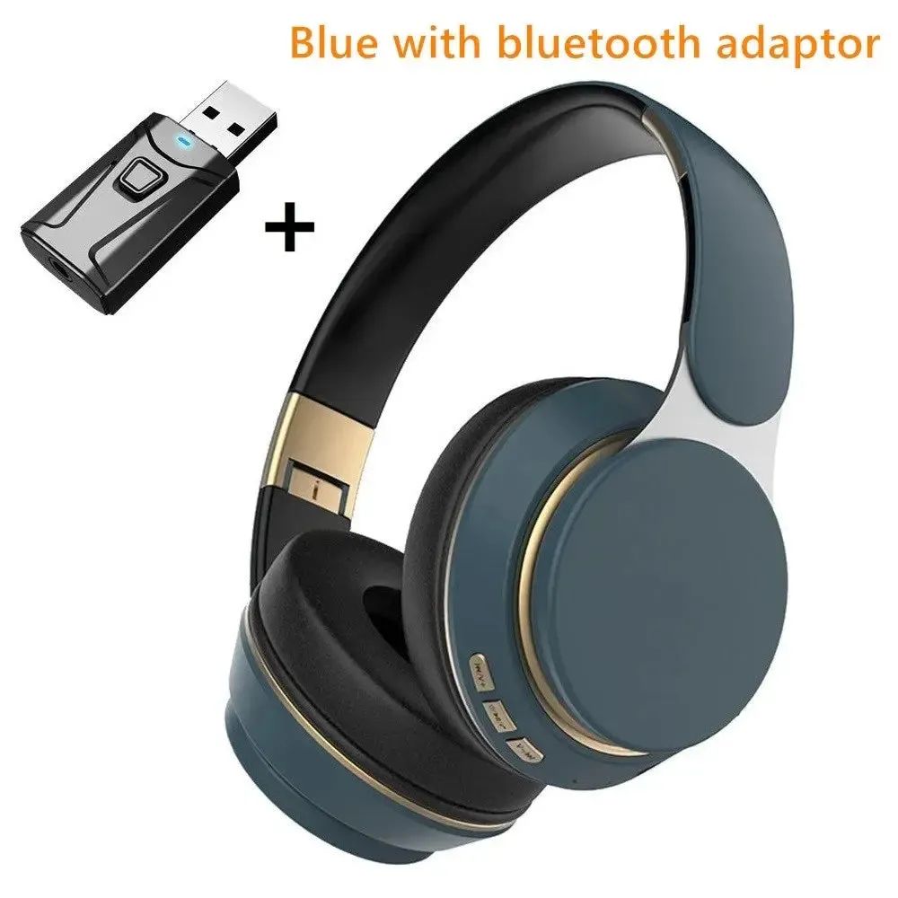 Wireless TV Headphones Bluetooth 5.0 USB Adaptor Stereo Headset Foldable Helmet Earbuds With Mic for Samsung Xiaomi TV PC Music