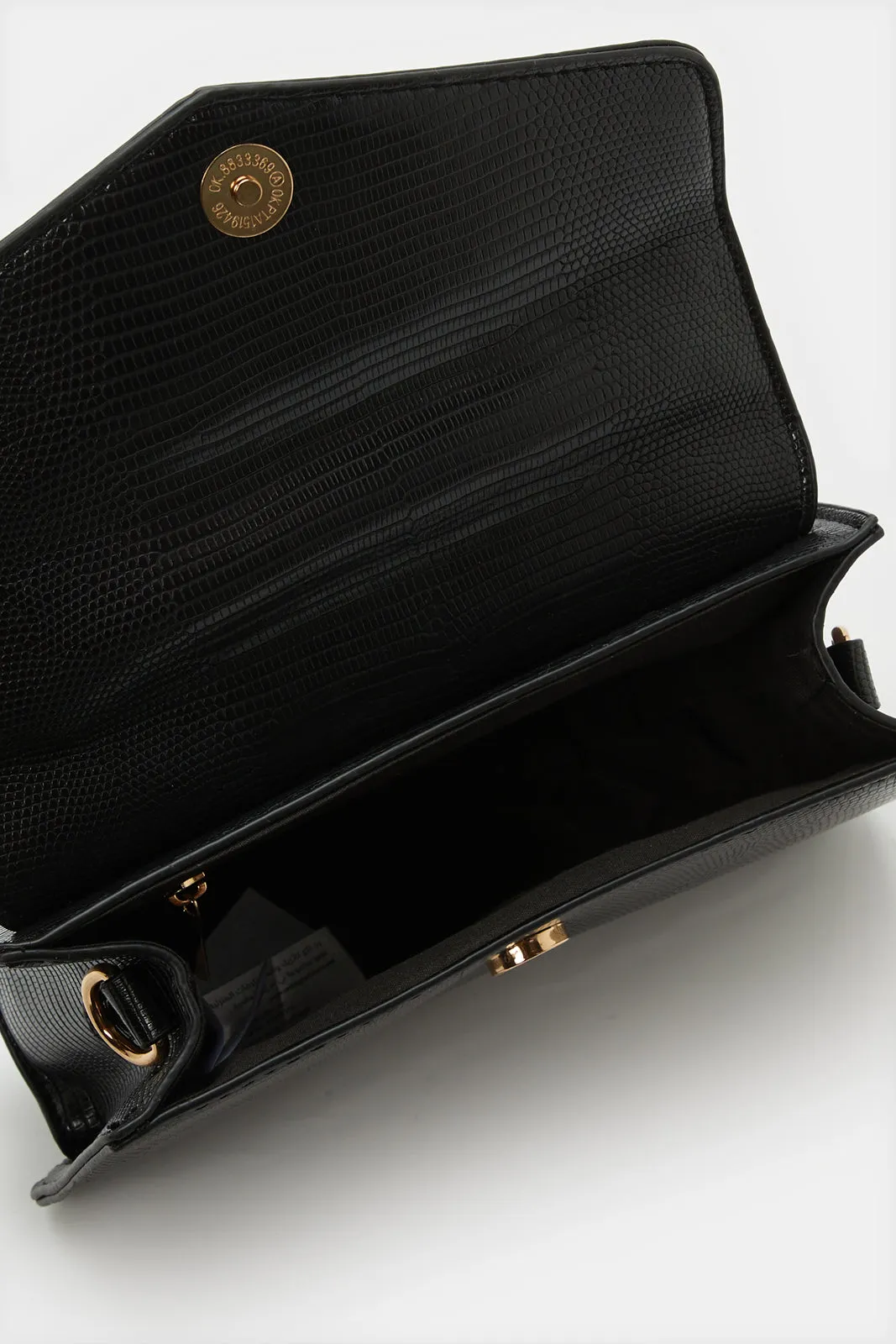 Women Black Embellished Flap Messenger Bag