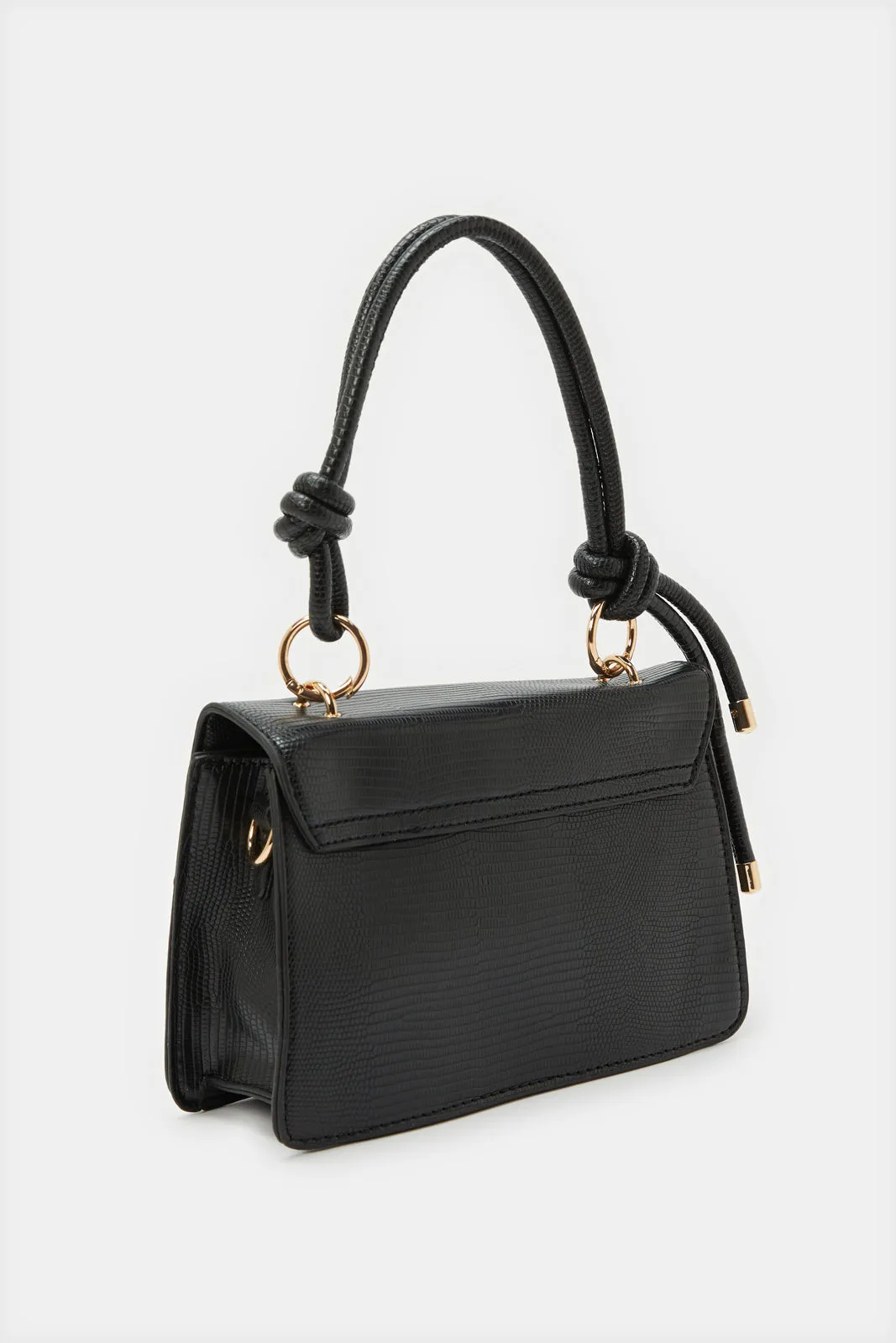 Women Black Embellished Flap Messenger Bag