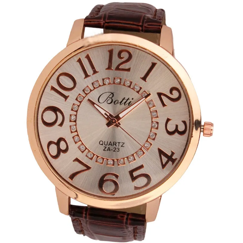 Womens Casual Wrist Watches Brand Luxury Leather Quartz Dress Watch Cheap Clock Women Royal Gold Crystal Retro Bracelet Watches