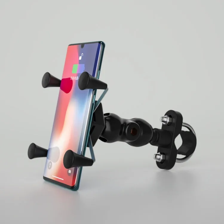 WUPP CS-1133A1 Motorcycle Four-claw X Shape Adjustable Mobile Phone Holder Bracket, Double Tap Buckle Version