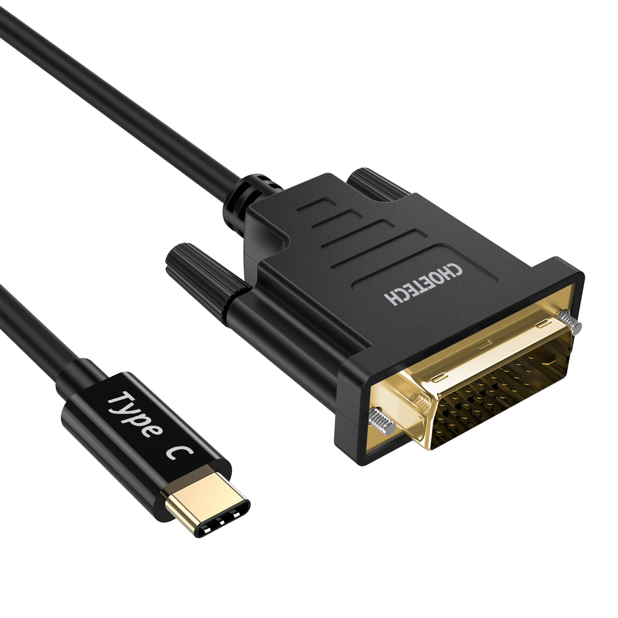 XCD-0018 CHOETECH USB C to DVI Cable 4K@30Hz (6FT/1.8M) USB Type C to DVI 24 1 Adapter