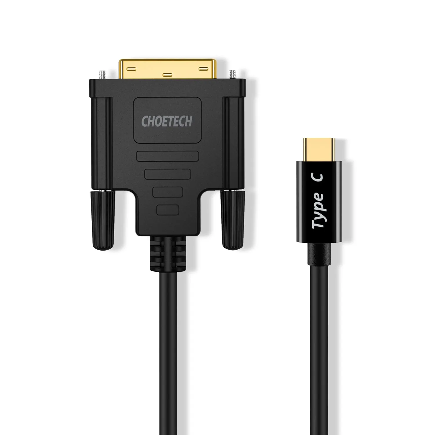 XCD-0018 CHOETECH USB C to DVI Cable 4K@30Hz (6FT/1.8M) USB Type C to DVI 24 1 Adapter